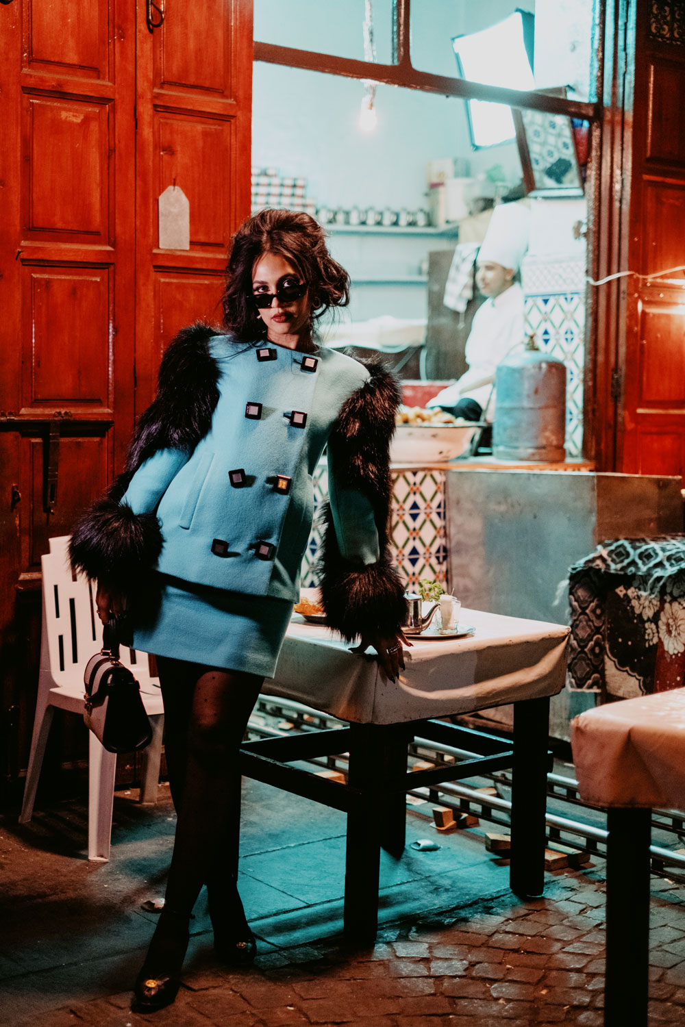 Manal Benchlikha Stuns in Gucci: Moroccan Tea and Chfenj Delight